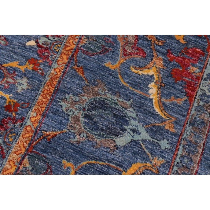 Chic Ziegler Madisyn Blue Rust Hand-Knotted Wool and Silk Rug - 9'2'' x 12'2''