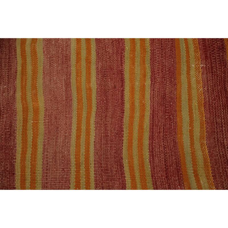 Hand Woven Oriental 100% Wool Carpet Southwestern Geometric Multi-Colored Kilim Area Rug - 8' 6'' X 4' 9''