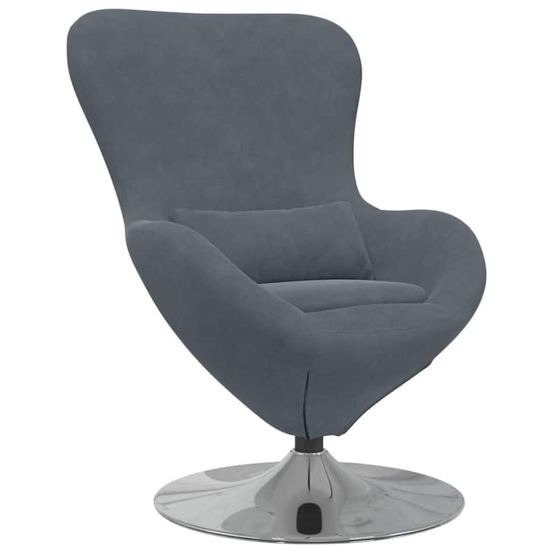 vidaXL Egg Chair Black/ Dark/Light Grey Velvet - 24.8 x 28.7 x 35.4