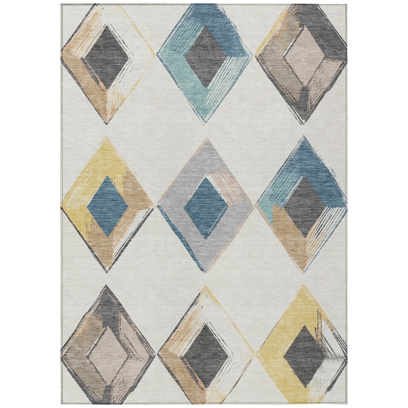 HomeRoots Geometric Transitional Rectangle Outdoor Rug