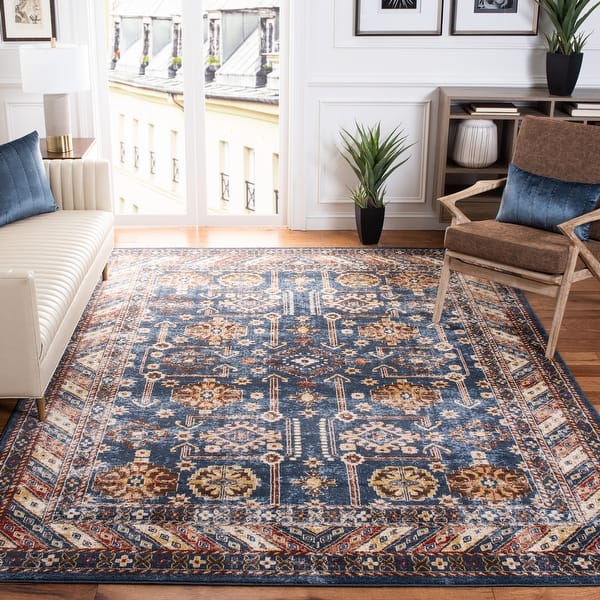 slide 2 of 36, SAFAVIEH Bijar Celie Traditional Distressed Oriental Area Rug 10' x 14' - Royal/Ivory