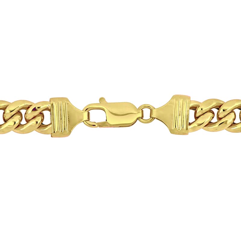 Miadora 8.8mm Curb Link Chain Necklace in 10k Yellow Gold- 24 in