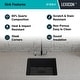 preview thumbnail 21 of 35, Lexicon Drop-In Quartz 16 Inch Single Bowl Kitchen Sink Kit