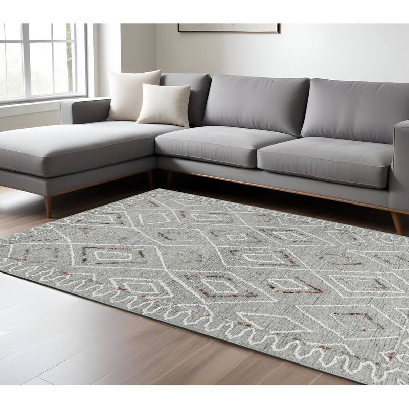 HomeRoots Geometric Lodge Rectangle Area Rug - 120.00 in. x 96.00 in.  x 0.40 in.