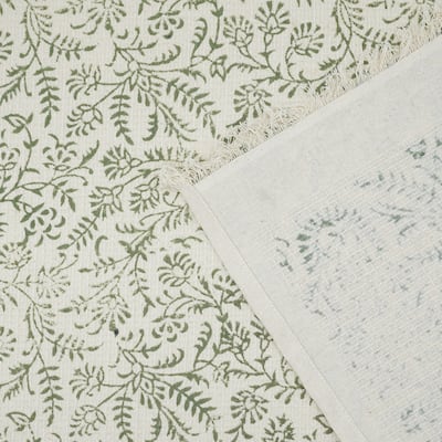 Fabdivine Hand Block Floral Print Waffle Weave Kitchen, Dining Room Use, Gift Hand Towel