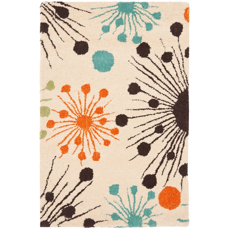 SAFAVIEH Handmade Soho Cristen Cosmos N.Z. Wool Rug - 2' x 3' - Ivory/Multi