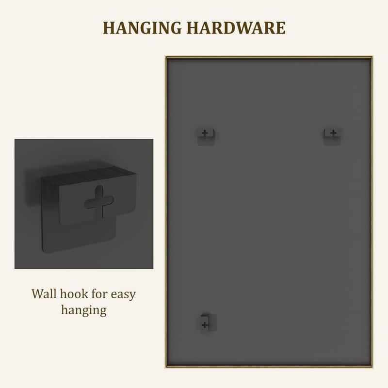 Gold Rectangular Durable Aluminum Frame Mirror