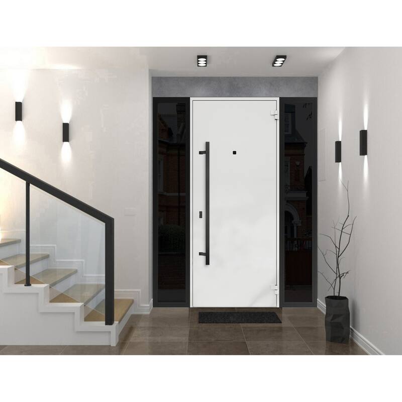 VDOMDOORS | Front Door Exterior Door | Fiberglass | Frame & Hardware Included | 18x80, Oak Entry Door Steel Entry Door