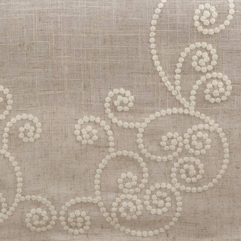 Embroidered Swirl Design Linen Blend Placemat - Set of 4