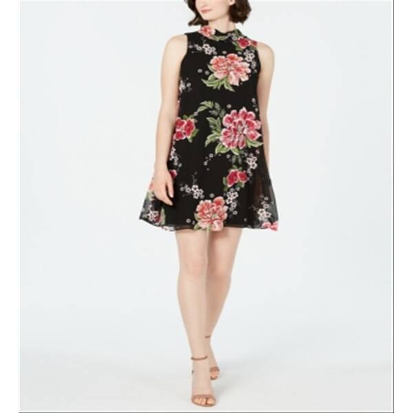 embroidered overlay dress Floral Embroidered Flounce Halter Dress In Blue Multi, Blue Multi / Regular / 18 main image 1