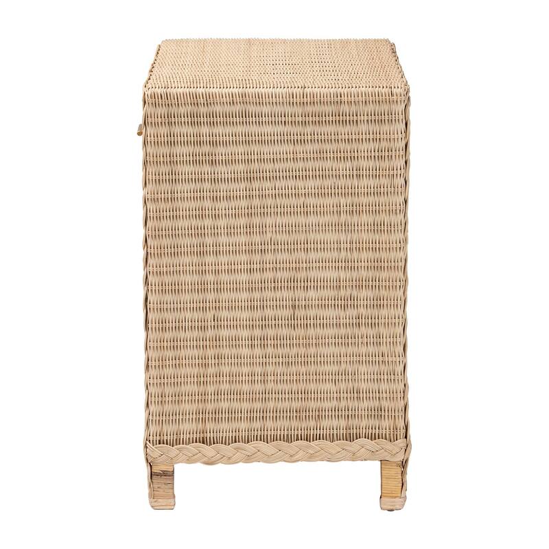 Lanica Braided Natural Rattan Console Table with Drawers and Shelves – Coastal Style Cabinet for Entryway or Living Room