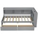preview thumbnail 7 of 31, Twin Size L-shaped Bookcases Bed with Power Outlets, USB Charging Ports and Two Drawers