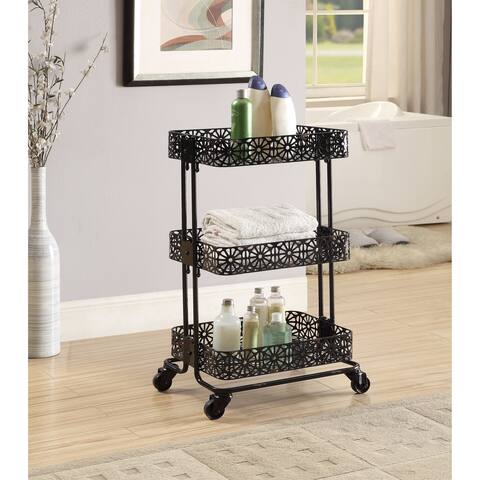 Claremont Black Metal Three Tier Cart