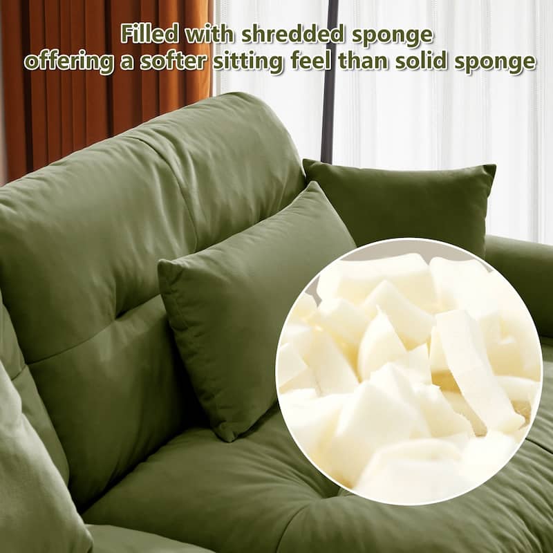 166" Modular U-shaped Sectional Sofa Cloud Couch with Movable Ottomans