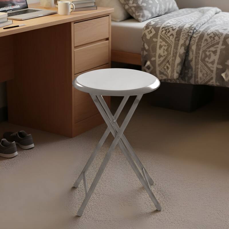 Lavish Home 18-Inch Folding Stool, White