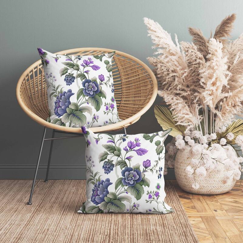 Orchit Magic Indoor/Outdoor Reversible Throw Pillow White and Green