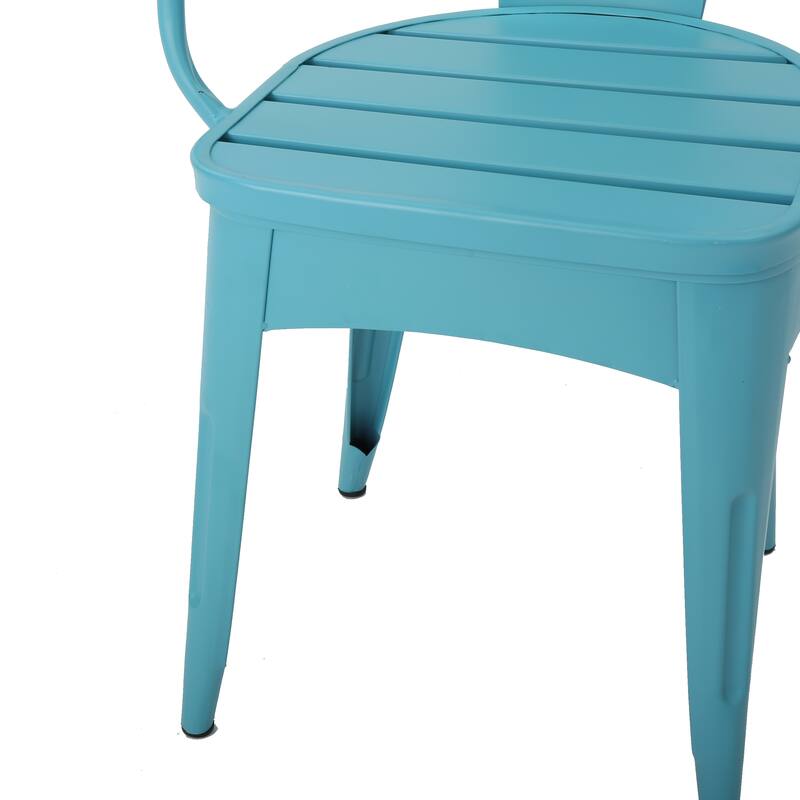 3 PC Metal Set For With a small side table and two matching cafe chairs