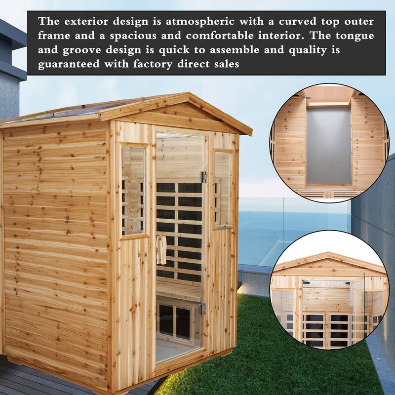 Sauna Room 8 Low EMF Heaters,Chromotherapy,Bluetooth Speaker,LCD,LED