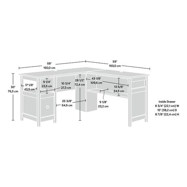 L Shaped Desk Split Oak Finish - Bed Bath & Beyond - 35827860