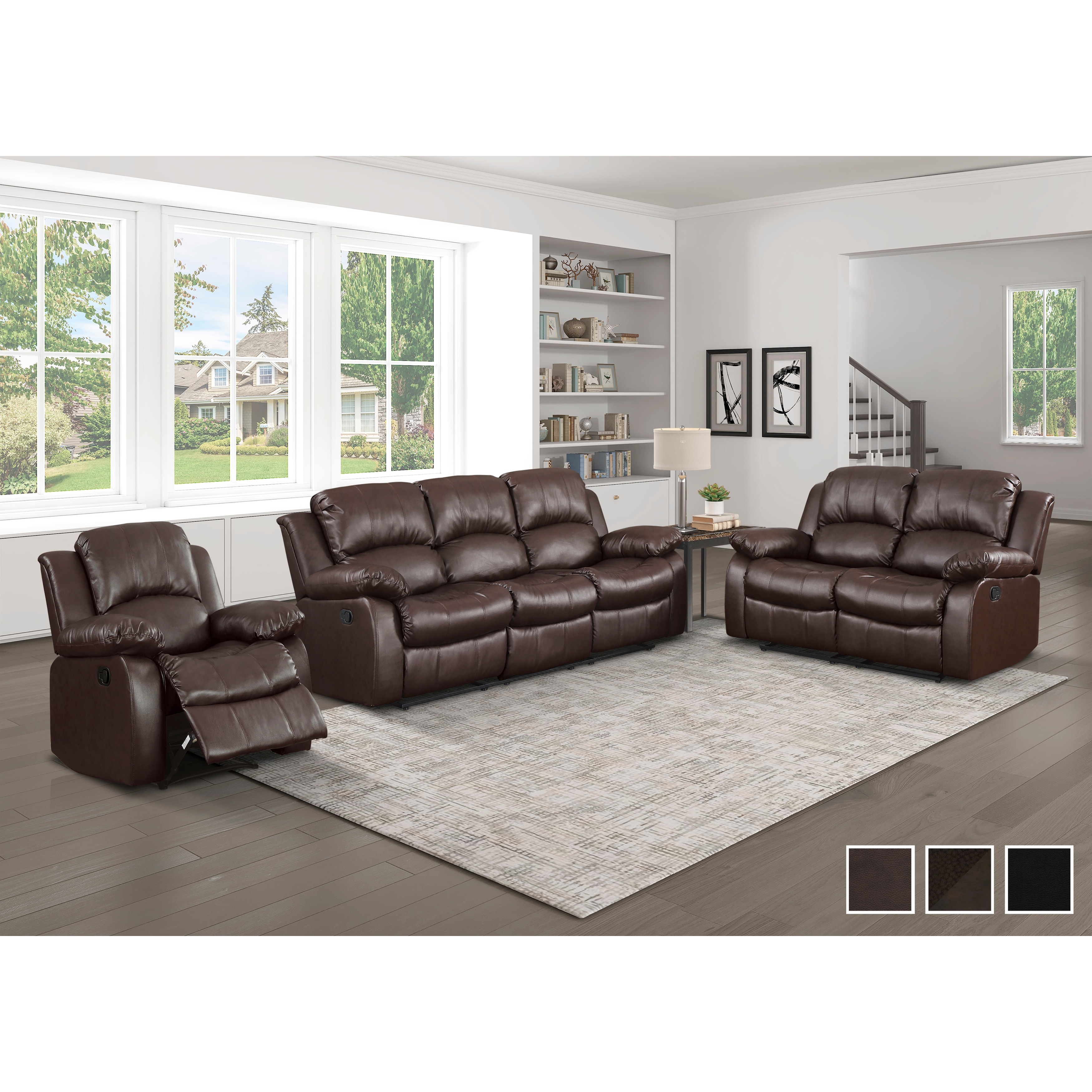 Lucca 3-Piece Reclining Living Room Set - On Sale - Overstock