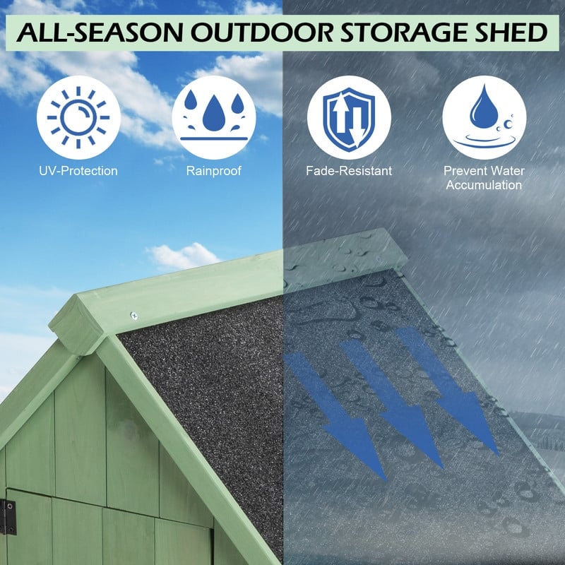 Single Door Wooden Garden Storage Shed