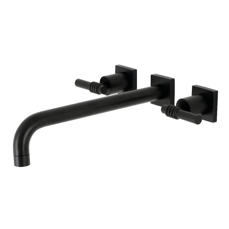 Kingston Brass Milano 3-Hole Wall Mount Roman Tub Faucet - Matte Black