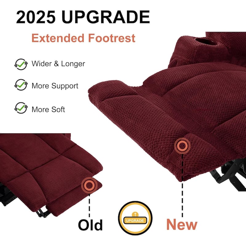 MCombo Electric Power Reclining Sofa with Massage and Lumbar Heat, Fabric 6015/6025/6035/6045