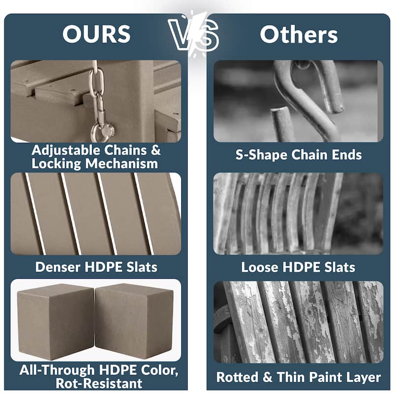 Hanniford Poly Adirondack 50 Inch Porch Swing