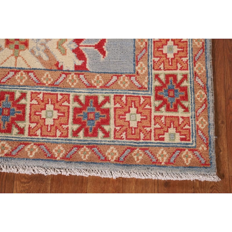 Blue Kazak Accent Rug Handmade Wool Carpet - 3'3"x 4'10"