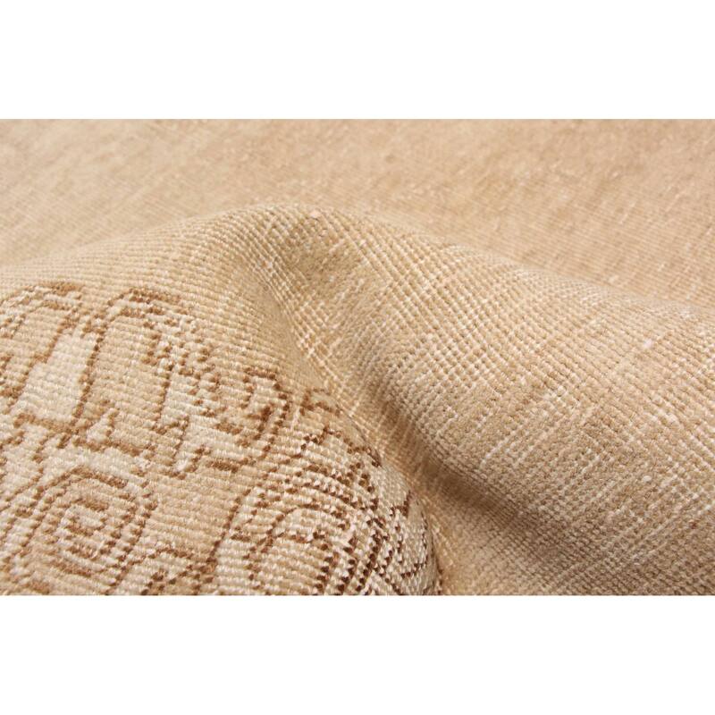 ECARPETGALLERY Hand-knotted Antalya Vintage Tan Wool Rug - 2'8 x 9'9