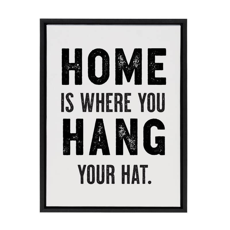 Kate and Laurel Sylvie Home Hat Framed Canvas by The Whiskey Ginger