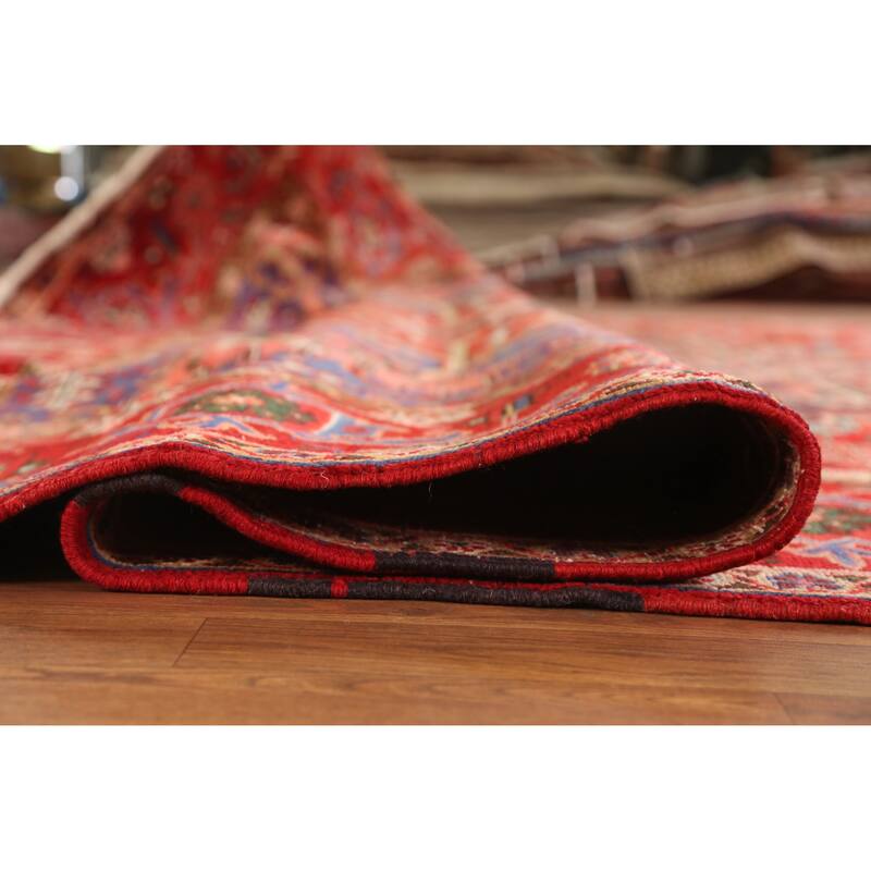 Hand Knotted Oriental 100% Wool Carpet Traditional Medallion Oranges & Rust Heriz Area Rug - 13' 0'' X 10' 3''