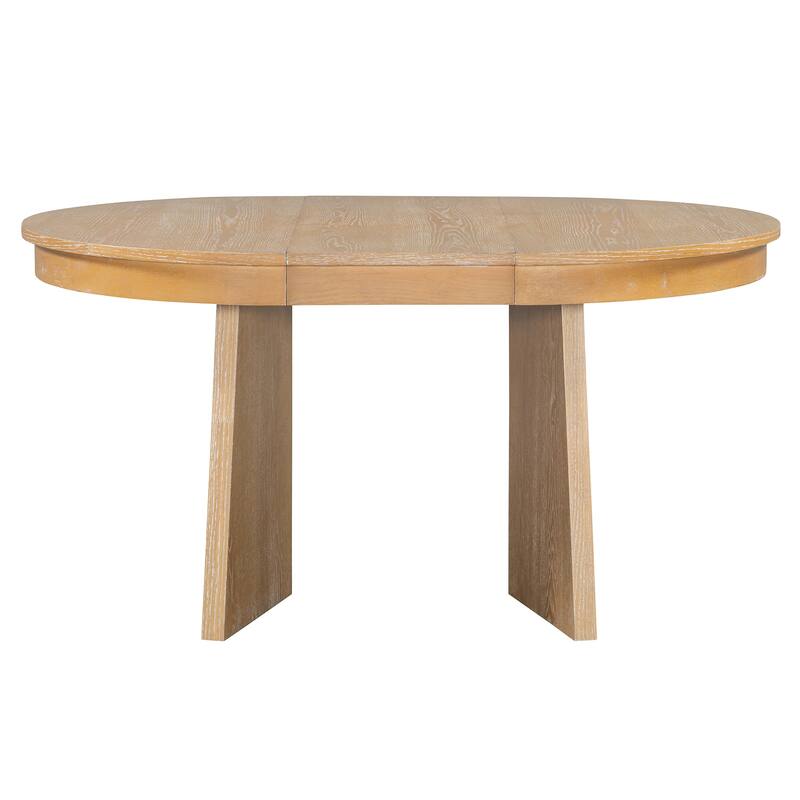 5-Piece Round Dining Set with 4 Upholstered Chairs and Extendable Table for Family Meals and Gatherings
