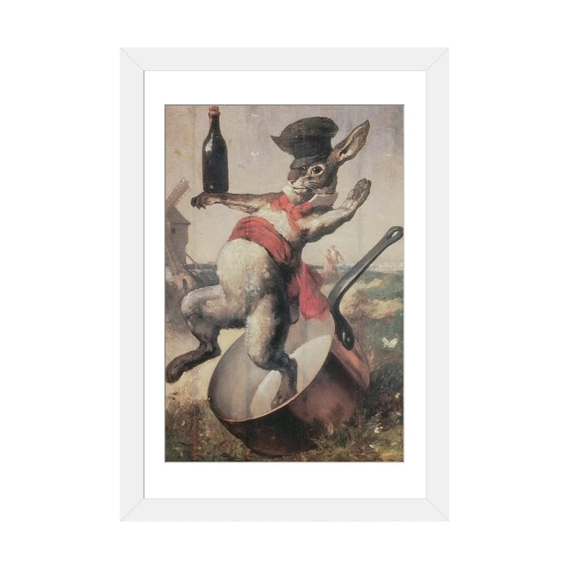 iCanvas "Sign of the Cabaret "Au Lapin Agile", 1875 " by Andre Gill - White - 24x16x1