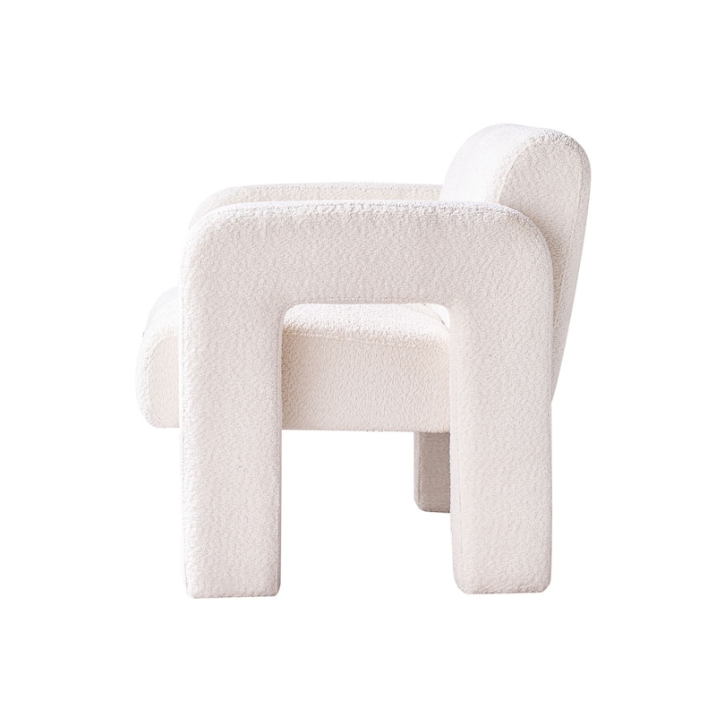 Upholstered Accent Chair 31.10" Wide Boucle Modern Accent Chair Side Chair Comfy Wide Armchair For Bedroom, Living Room