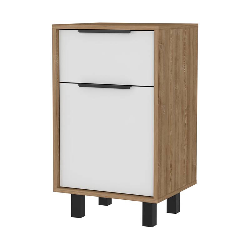 Osbourne 1-Drawer Nightstand Smokey，Suitable for bedrooms,living rooms,apartments