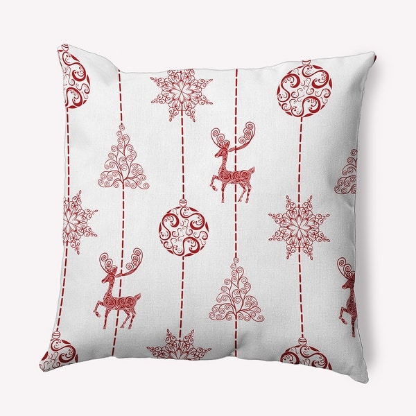 slide 2 of 4, Christmas Lines Indoor/Outdoor Throw Pillow White - 16" x 16"