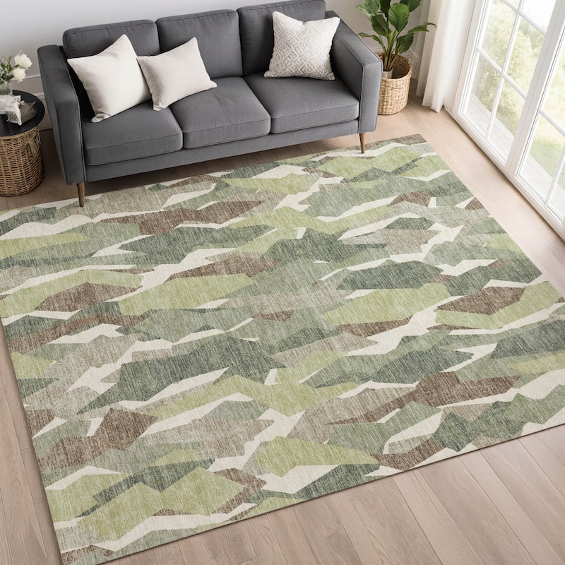 Machine Washable Indoor/ Outdoor Contemporary Dylan Chantille Rug