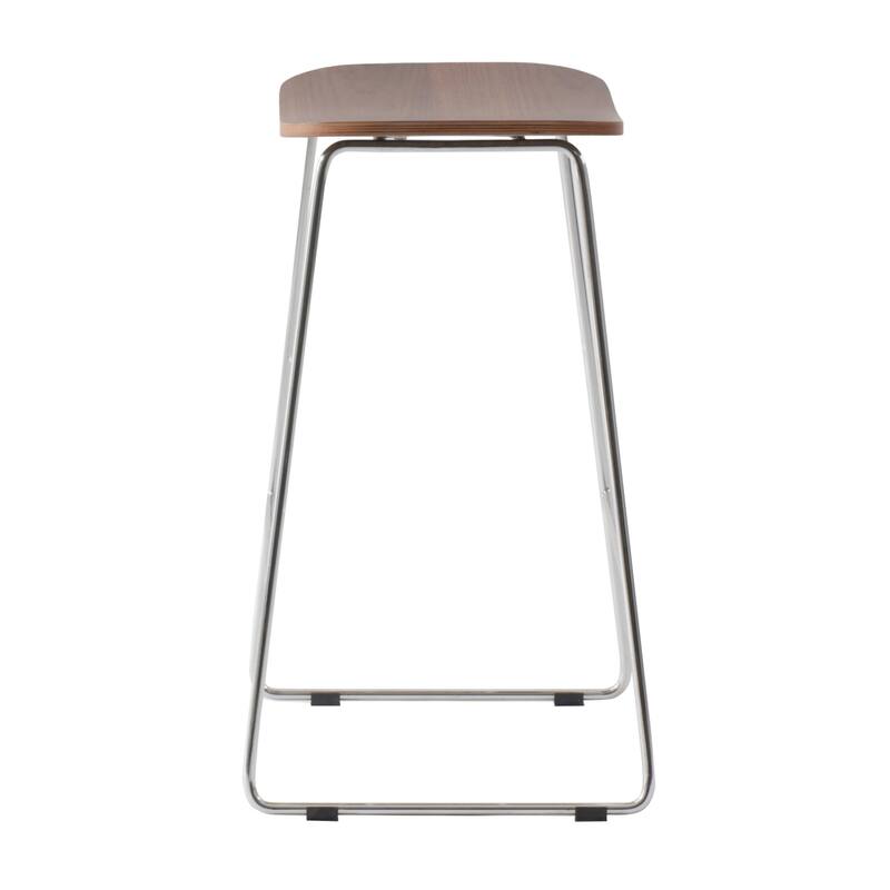 Melrose Modern Wood Saddle Seat Counter Stool by LeisureMod