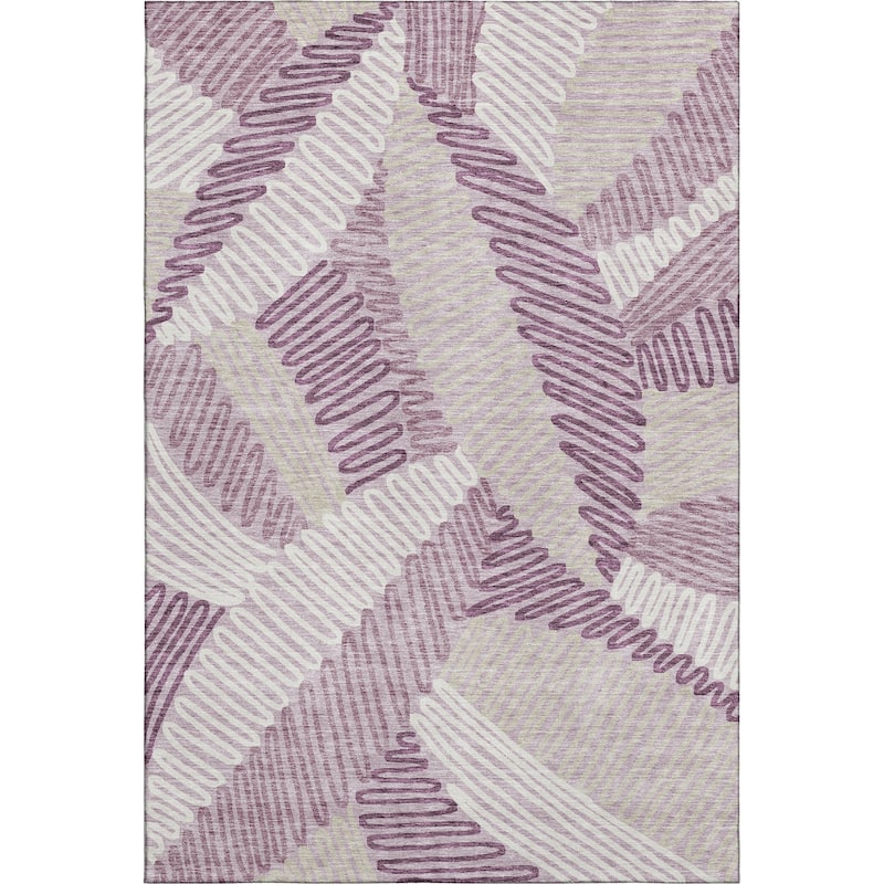 Premium Washable Super Soft Contemporary Leaf Mayfield Rug