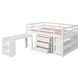 preview thumbnail 4 of 37, Low Loft Bed Full Size Platform Bed with Rolling Portable Desk, Cabinet, Shelves and Drawers, Multiple Functions Storage Bed