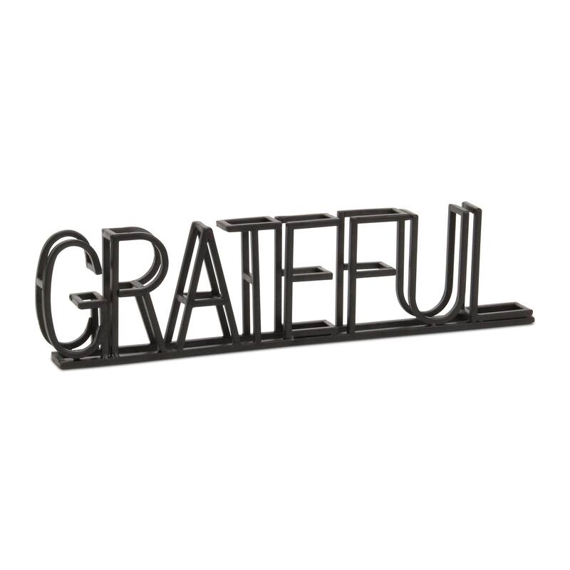 Colma Black Metal "Grateful" Table Sign