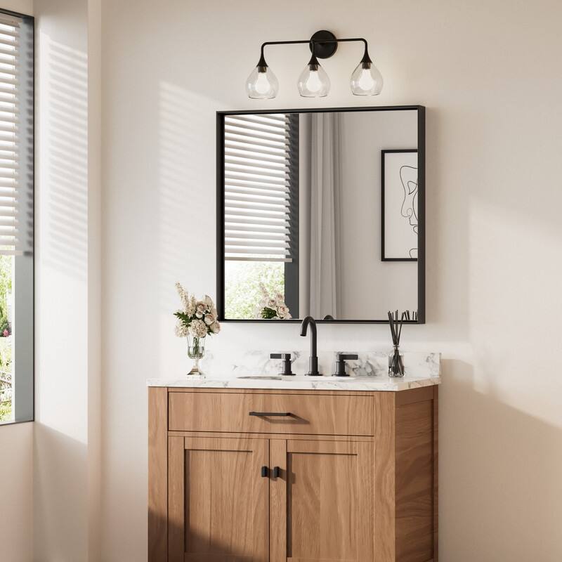 Keonjinn Aluminum Framed Wall Mount Bathroom Vanity Mirror