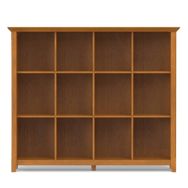 WYNDENHALL Normandy SOLID WOOD 48 inch x 57 inch Transitional 12 Cube Storage - 57"w x 15.75"d x 48"h