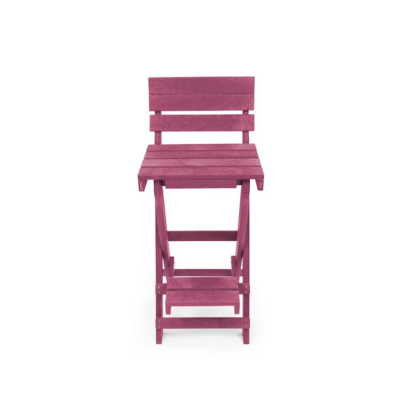 Key West Fully Assembled All-Weather Recycled HDPE Outdoor Folding Bar Stool