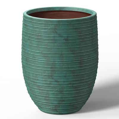 Concrete Tall Cylindrical Flower Pot with Drainage Holes and Enhanced Interior