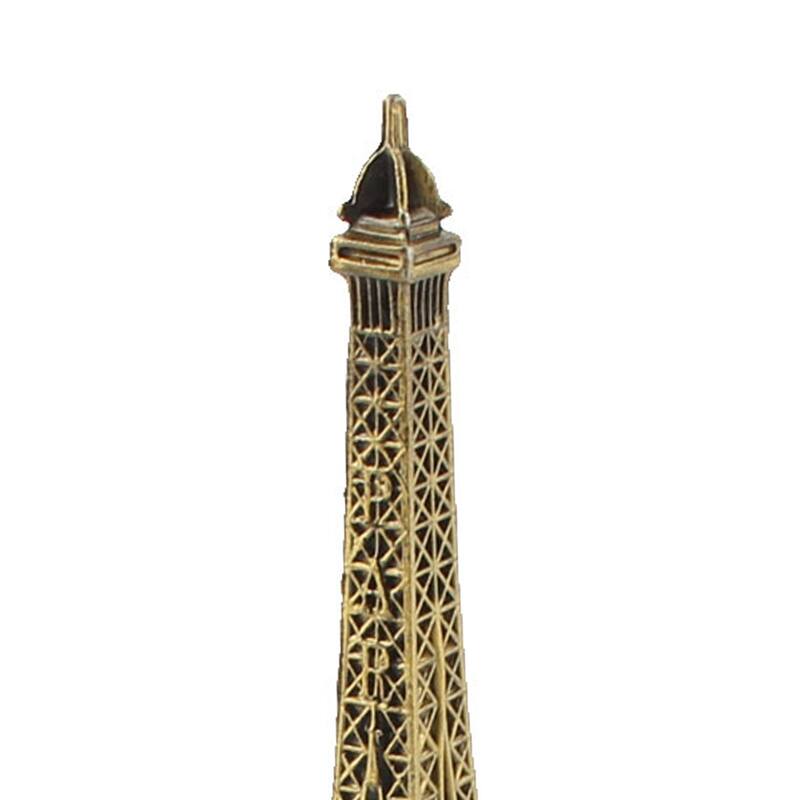 Home Office Desktop Decor Metal Miniature Statue Eiffel Tower Model Bronze Tone - Bronze Tone
