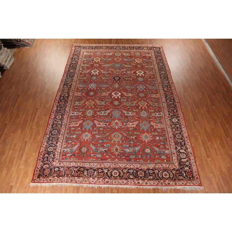 Pre-1900 Antique Sultanabad Ziegler Persian Rug Handmade Wool Carpet - 11'6" x 16'8"