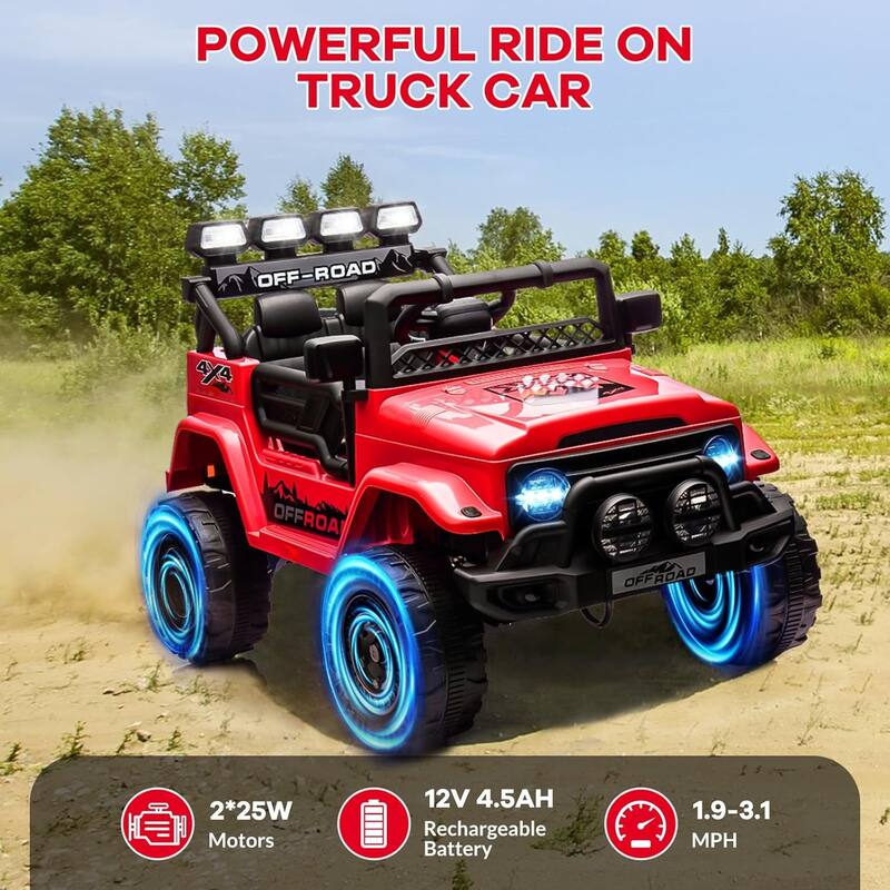 Ride On Truck Car for Kids, 12V Electric Ride On Car with Remote Control