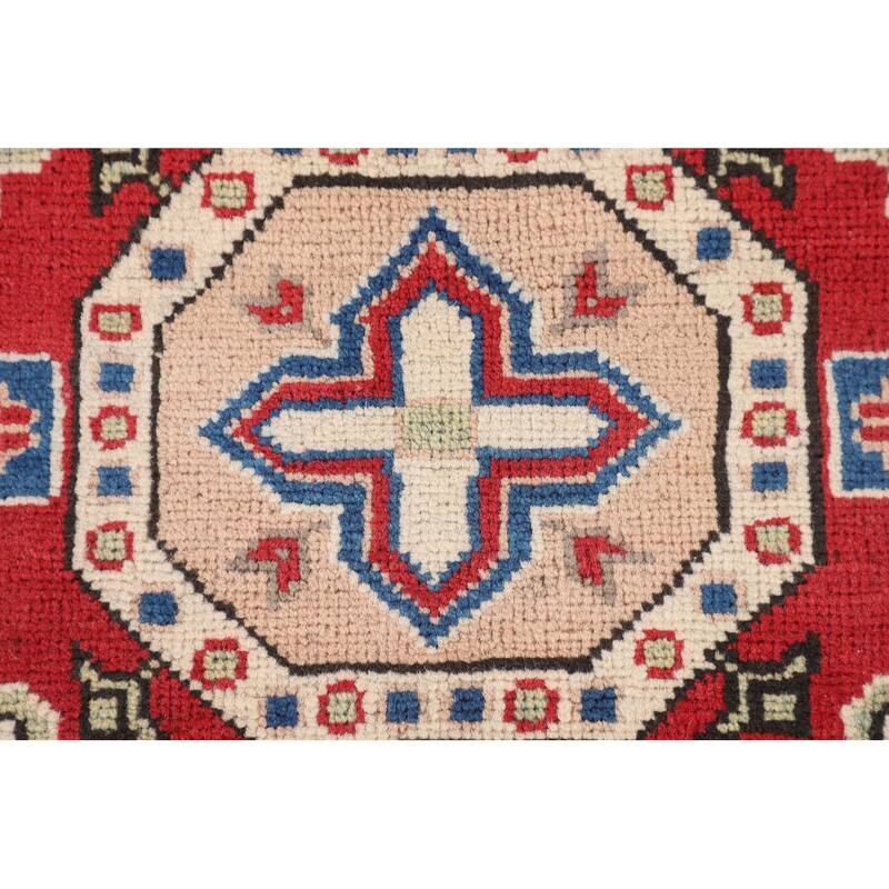 Ivory Kazak Accent Rug Hand-Knotted Wool Carpet - 2'9" x 4'0"